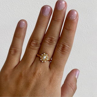 Pearl stardust ring